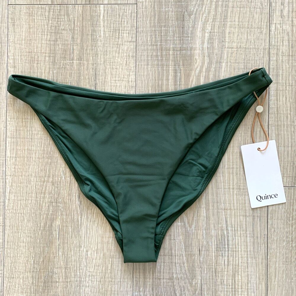 Quince Italian  Low Rise Bikini Bottom Swim Green Medium M